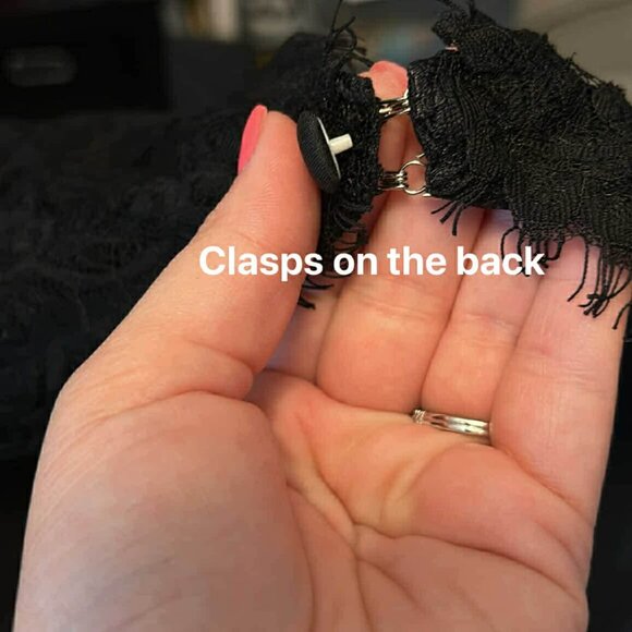 Black long sleeve lace mermaid wedding dress size 16W - Picture 3 of 5